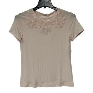 La Perla Maison at Home Embroidered Night Tee Shirt Wild Rose Size Small New